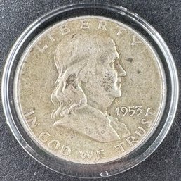 1953-D Ben Franklin Silver Half Dollar