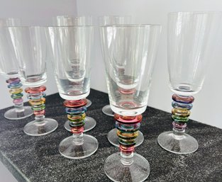 Set Of 9 Block Color Stack Glasses