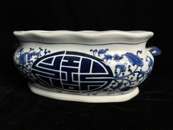 The Bombay Company Blue And White Planter