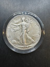 1938 Walking Liberty Silver Half Dollar