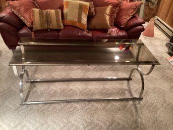 Glass & Metal Coffee Table ( Items In Background Not Included)