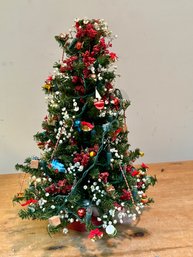 Faux Tabletop Christmas Tree With Lights