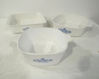 3 Corningware Casserole Pans