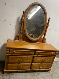 Oak Dresser With Mirror