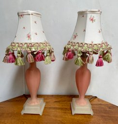 Pair Of Vintage ALADDIN Glass Table Lamps