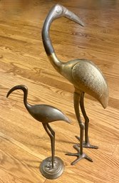 Two Well Made Brass Birds