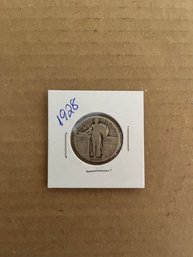 Beautiful 1928 Standing Liberty Quarter, Silver Coin