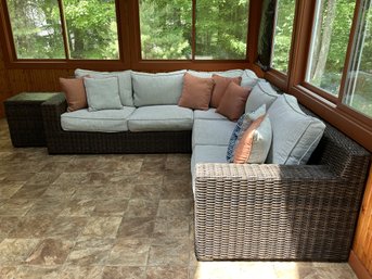 An All-Weather Wicker Contemporary Outdoor Sectional By Ashley