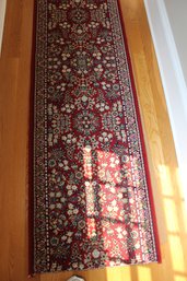 27x170 Red Wool Runner With Pad (wear Evident)