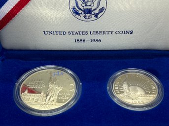 Vintage 1986 Statue Of Liberty Centennial Commemorative SOLID SILVER PROOF COIN Set