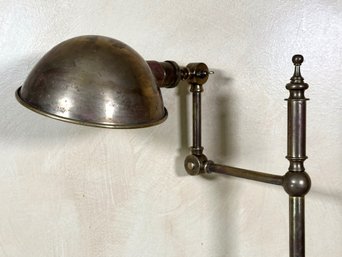 A Wonderful Vintage Floor Lamp In Brass With An Aged Patina