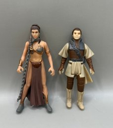 2 Star Wars Princess Leia Figures: 1997 Jabbas Prisoner & 1983 Boushh Disguise