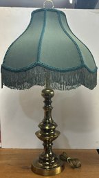 Gorgeous Green & Gold Fringe Lamp