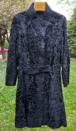 A Vintage Persian Lamb Long Coat - Ladies Medium