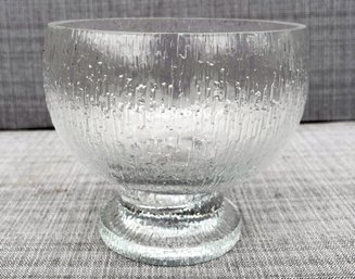 A Modern Bubble Glass Footed Fruit Bowl