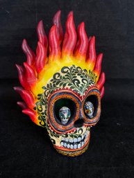 Unforgettable Day Of The Dead Flaming Skull