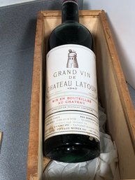 Amazing Find - Bottle Of Grand Vin Chateau Latour 1940 - Stored In Basement Since 1965 - Wedding Gift !