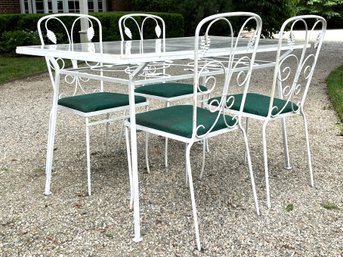 A Vintage Wrought Iron Dining Table With Acrylic Top, Salterini, C. 1950's