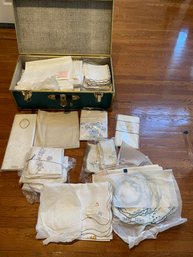 Trunk Load Of Vintage Linen, Tablecloths, Doilies, Napkins, Etc.