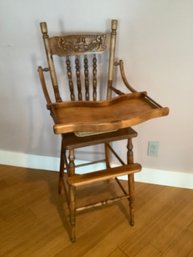 Wood Carved Vintage High Chair