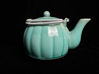 Blue Glazed Tea Pot