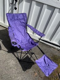 Purple Captains Chair W/Footrest Outdoor Camping Chair 36.9x60.9x37.9 Great Condition