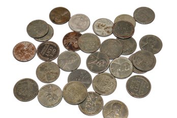 Lot Of Steel Wheat Pennies From 1943 Magnetic