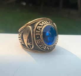 Hamilton Standard 1940 Class Ring Blue Stone ~ Solid 10K ~ Balfour ~ Size 9 1/4 (D)