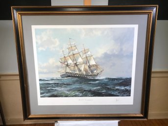 Phenomenal Vintage JOHN STOBART Print - USS Constitution - 468/750 - Lovely Signed Stobart With Artist Remarks