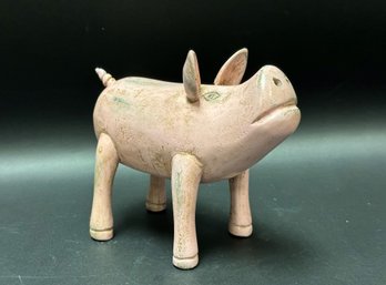A Charming Wooden Pig