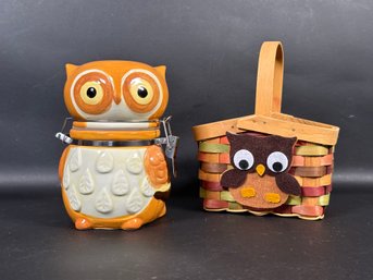 Charming Little Owls: Canister & Basket