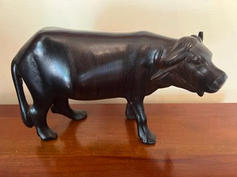 Ebonized Wooden Ox Figurine