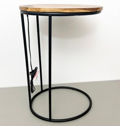 A Modern Side Table With USB Plug Extension