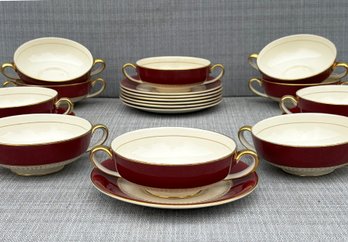 A Set Of 10 Vintage Fondeville Ambassadorware Consomme Bowls
