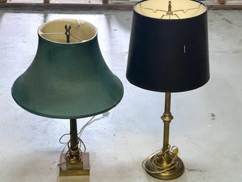 Pair Of Leviton Brass Table Lamps
