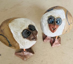 Pair Of Seagull Figurines, Studio Pottery