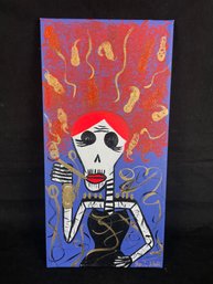 Day Of The Dead Painting On Canvas