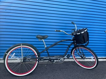 Firmstrong Urban Deluxe Single Speed Men's 26' Stretch Cruiser With Removable Market Basket Phone Mount & He