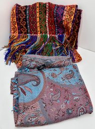 Hand Woven Bedspread From Thailand & Silk Jim Thompson Shawl