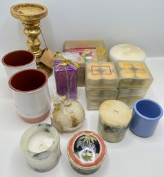 Candle Holder & New Candles Including New In Box Pottery Barn Tea Candles