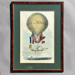 A Vintage Hot Air Balloon Print 'The City Of New York'