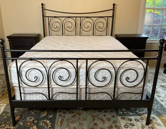 Scrolled Metal Queen Size Bed With Optional Mattress And Boxspring