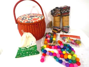 Sewing & Craft Collection With Singer Sewing Basket