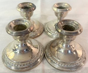Set Of 4 Sterling Candle Holders