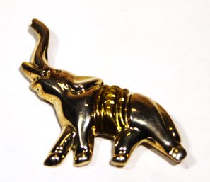 Fine Mexican Sterling Silver Elephant Brooch 2' Wide