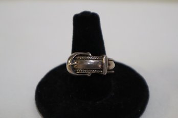 925 Sterling Silver Buckle Ring Size 8