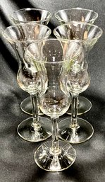 Vintage Clear Handblown Stemmed Cocktail Glasses