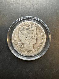 1898 Barber Silver Quarter