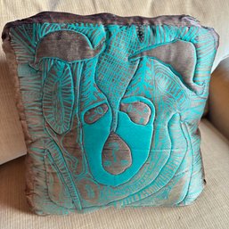 Haitian Hand Quilted Silk Throw Pillow