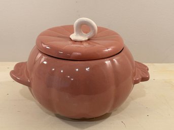 Vintage Earl China Hoenig Of California Pottery Pumpkin Casserole/tureen With Lid